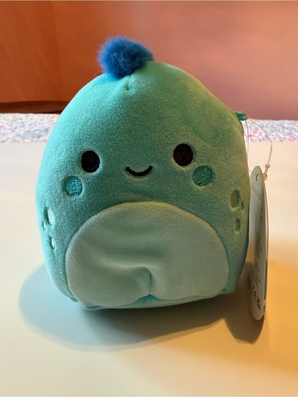 Squishmallows Djimon Plush in Teal and Dark Blue